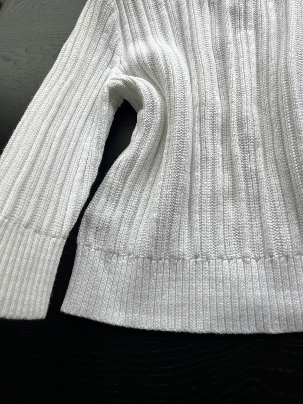 Chaps White 100% Cotton Ribbed Button-Up Cardigan Sweater Large L  - Picture 13 of 16